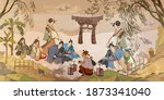 tradition and culture of asia.  ... | Shutterstock .eps vector #1873341040