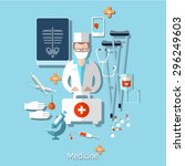 medicine doctor medical... | Shutterstock .eps vector #296249603