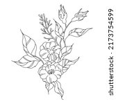 floral arrangement line art.... | Shutterstock .eps vector #2173754599
