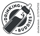 drinking buddies cut out. high... | Shutterstock .eps vector #2173754703