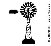 farm windmill silhouette. high... | Shutterstock .eps vector #2173761313