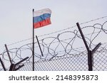 View of russian flag behind...