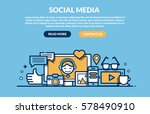 social media concept for web... | Shutterstock .eps vector #578490910