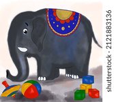 A Soft And Plush Toy Elephant.