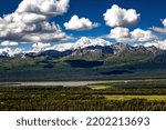 Small photo of Panorama of Mount Denali (Mount McKinley), highest mountain in North America, part of the Alaska Range
