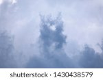 Small photo of dark thundercloud against a white cloud