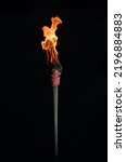Ancient wooden torch isolated...