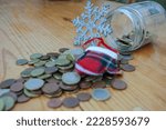 Small photo of euro coins ready to spend in Christmas in spite of crisis