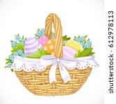 Basket With Easter Eggs And...