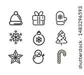 Christmas Icons Set Vector...
