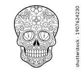 sugar skull  day of death... | Shutterstock .eps vector #1907624230