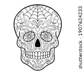 sugar skull  day of death... | Shutterstock .eps vector #1907624233