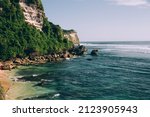 Small photo of The beach is a pleasant place to spend a vacation, refreshing the mind of a hectic job. This beach, which is located in the eastern area of West Java, offers beautiful views. Black sand and clear wate