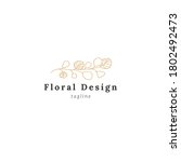 vector simple floral logo... | Shutterstock .eps vector #1802492473