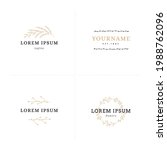 set of floral hand drawn logo... | Shutterstock .eps vector #1988762096