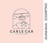 Cable Car Line Art With...