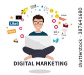digital marketing specialist... | Shutterstock .eps vector #387641680
