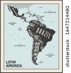 poster map of latin america.... | Shutterstock .eps vector #1647214480