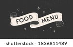 food menu. vintage ribbon with... | Shutterstock .eps vector #1836811489