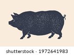 pork  pig. vintage retro print  ... | Shutterstock .eps vector #1972641983