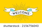 welcome. vintage ribbon with... | Shutterstock .eps vector #2156756043