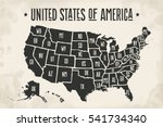 Poster Map Of United States Of...