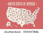 poster map of united states of... | Shutterstock .eps vector #555447886