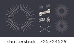 set of light rays  sunburst and ... | Shutterstock .eps vector #725724529