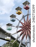 Ferris Wheel and Merry Go Round in Taiwan Retro Abandoned Theme Park