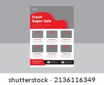 super shop flyer design. super... | Shutterstock .eps vector #2136116349