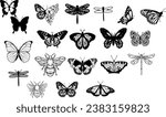 butterfly silhouette set....