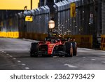 Small photo of Marina Bay Street Circuit, Singapore, Singapore, 16.September.2023; Carlos Sainz Jr of Spain and Scuderia Ferrari during Formula One Singapore Grand Prix