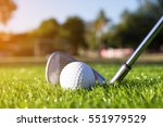golf club and ball hit swing... | Shutterstock . vector #551979529