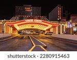 Small photo of Las Vegas, United States - November, 2022: A picture of the entrance to the Circus Circus Hotel and Casino at night.