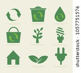 save environment icon set  ... | Shutterstock .eps vector #1057751576