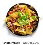 Plate Of Corn Chips Nachos With ...