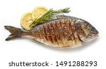 Grilled spicy fish isolated on...