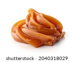 melted caramel isolated on white background