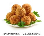 Plate of fried falafel balls...
