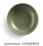 New empty green ceramic bowl...