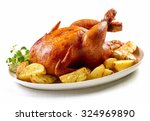 Roasted Chicken And Potatoes On ...