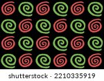 Red And Green Spiral Pattern ...