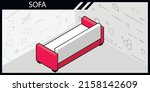 sofa isometric design icon.... | Shutterstock .eps vector #2158142609