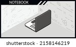 notebook isometric design icon. ... | Shutterstock .eps vector #2158146219
