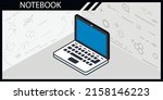 notebook isometric design icon. ... | Shutterstock .eps vector #2158146223