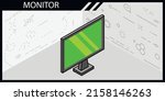 monitor isometric design icon.... | Shutterstock .eps vector #2158146263