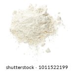 Pile of flour isolated on white ...