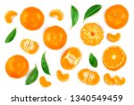 tangerine or mandarin with... | Shutterstock . vector #1340549459