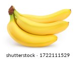 Small photo of Bunch of bananas isolated on white background with clipping path and full depth of field.