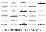 vector sound waves set. audio... | Shutterstock .eps vector #574737040